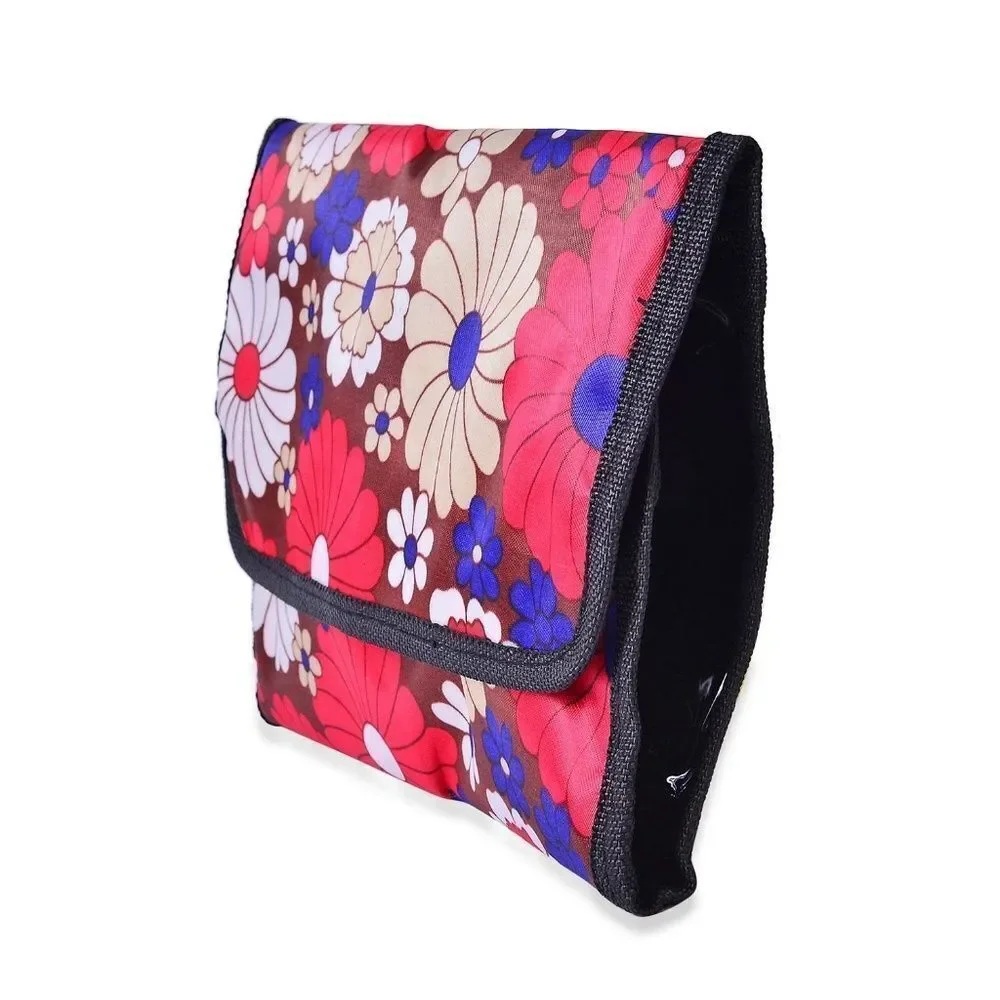 Storage Bag Brown Multi Color Floral Print